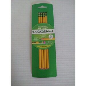 Ticonderoga The World's Best Pencil #2 HB Wooden 4-pack art draw sketch write